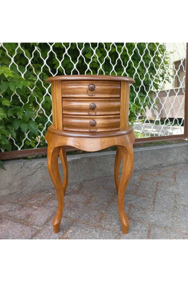 Yuvarlak Üç Çekmeceli Komot