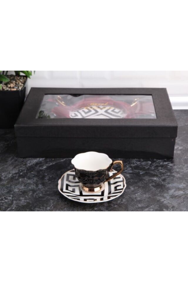 Porselen Versace 6'lı Kahve Fincan Takımı